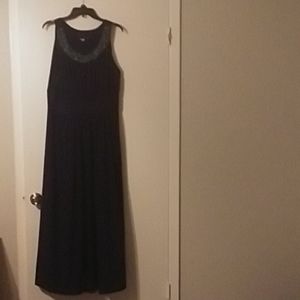 Floor Length Navy Blue Dress